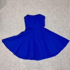 Amanda Uprichard Royal blue strapless mini dress